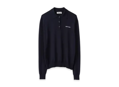 MIU MIU Wool Knit Polo Shirt "Blue"