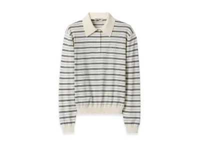 MIU MIU Women's Cotton Jersey Polo Shirt "Ivory"