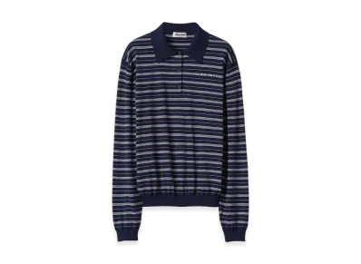 MIU MIU Women's Cotton Jersey Polo Shirt "Navy"