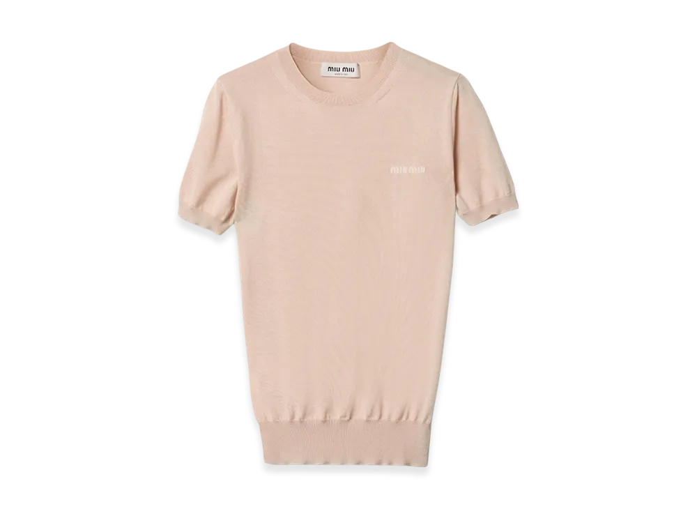 MIU MIU Women's Cashmere and Silk Sweater "Albino White"