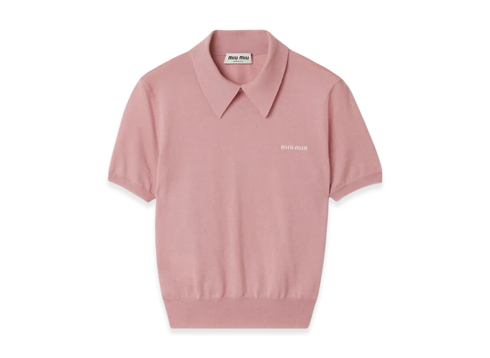 ミュウミュウ レディース シルク&カシミア ポロシャツ 