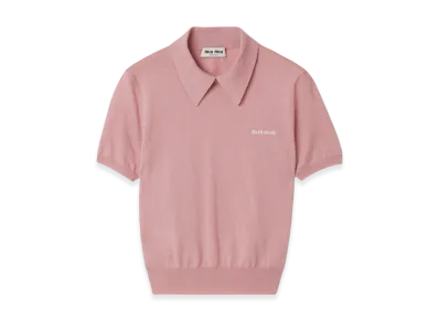 MIU MIU Women's Silk and Cashmere Polo Shirt "Mauve"