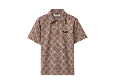 MIUMIU Women's Silk Knit Polo Shirt "Brown"