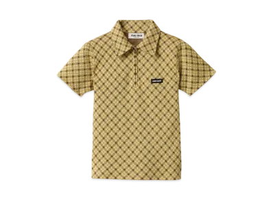 MIUMIU Women's Silk Knit Polo Shirt "Cream White"