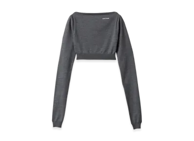 MIU MIU Women's Wool Boat Neck Sweater "Slate Gray"