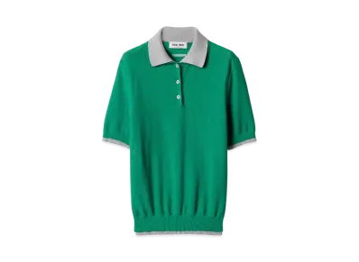 MIUMIU Women's Cotton Polo Shirt "Green"