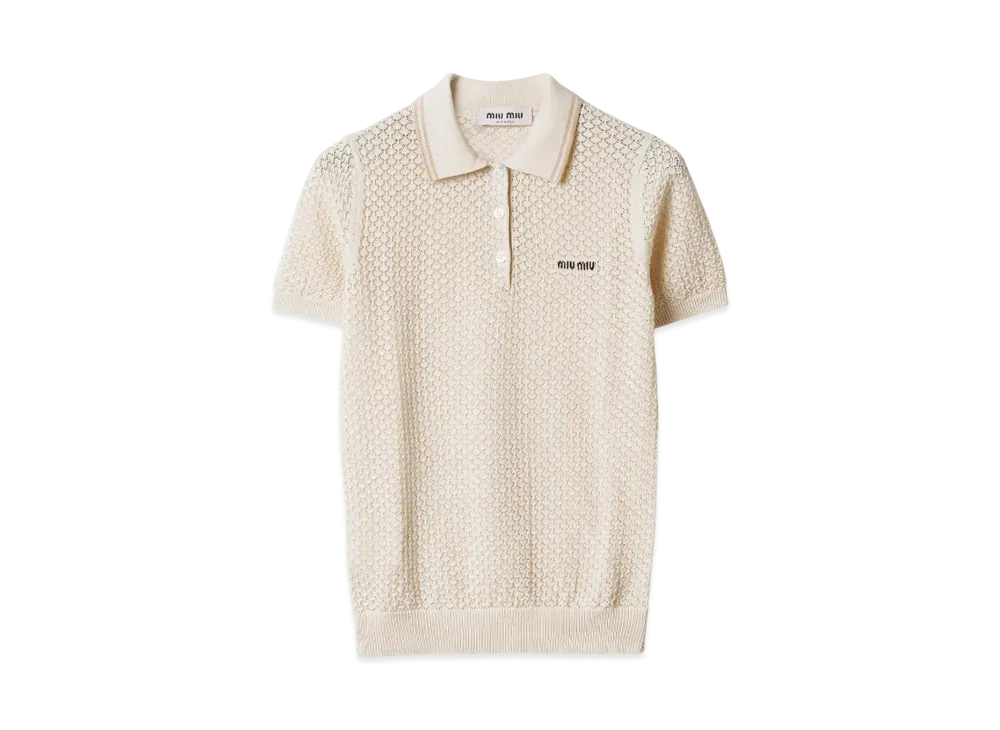 MIUMIU Women's Cotton Polo Shirt "Natural"