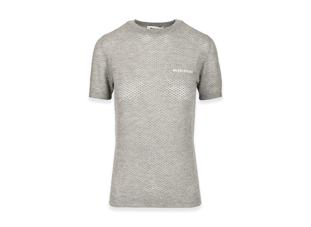 MIU MIU Women's Cashmere T-Shirt "Gray"