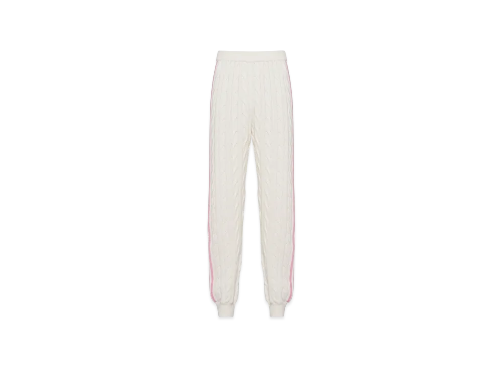 MIU MIU Women's Wool Cashmere Joggers "White/Pink"