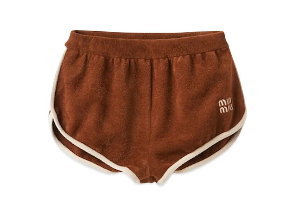 MIU MIU Women's Viscose Shorts "Tobacco"