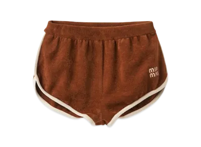 MIU MIU Women's Viscose Shorts "Tobacco"