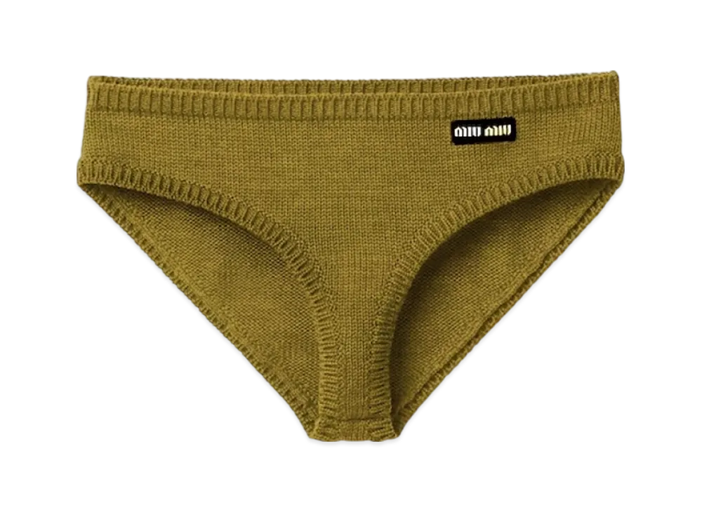 MIU MIU Women's Cashmere Panties "Fern Green"