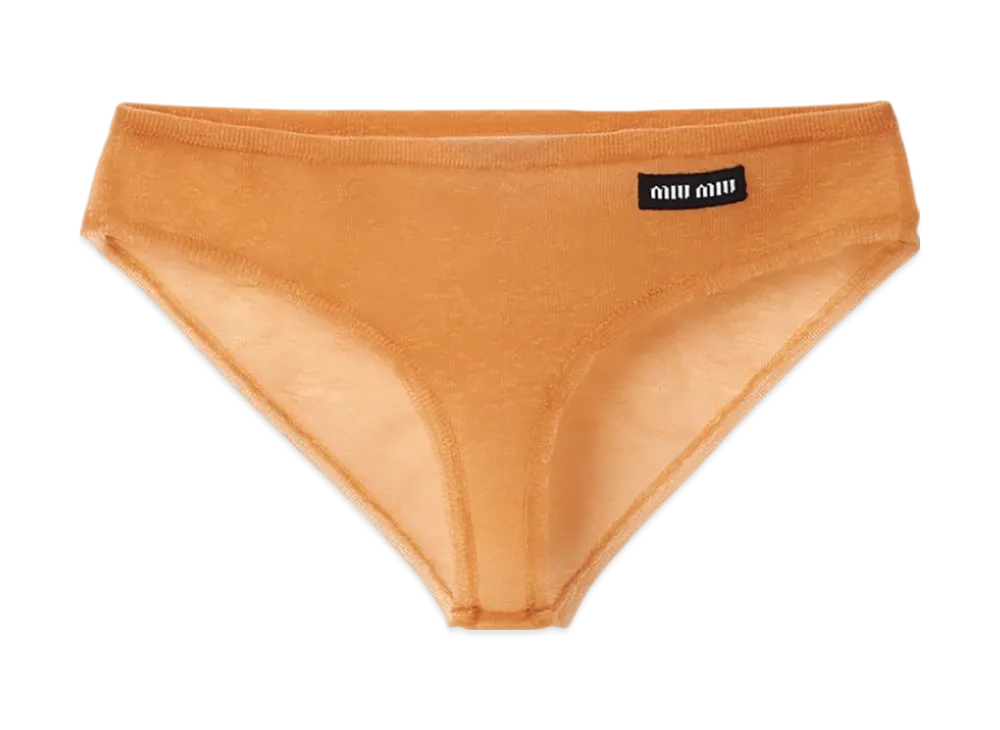 MIU MIU Women's Nylon Panties "Apricot"