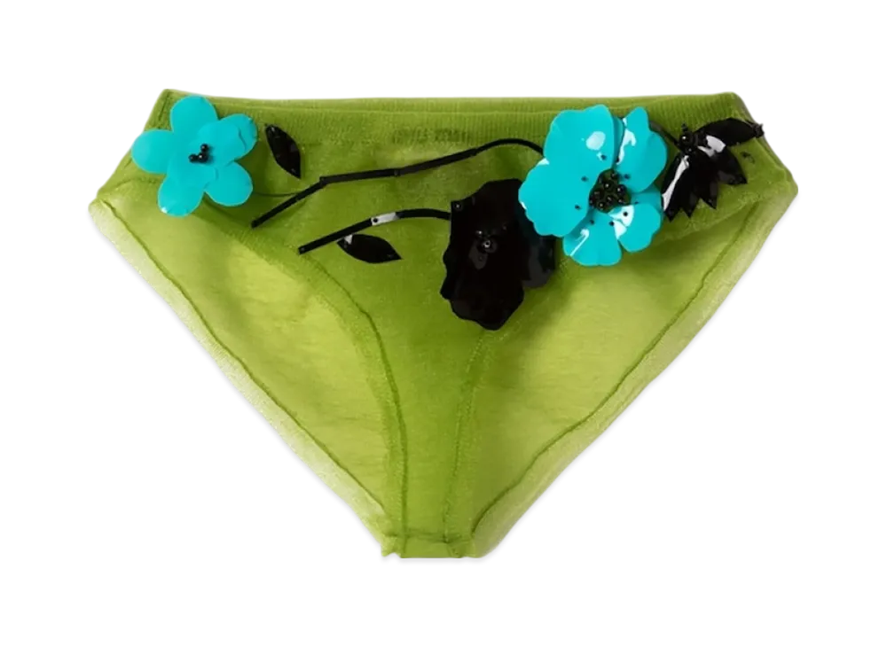 MIU MIU Women's Nylon Panties "Pistachio Green"
