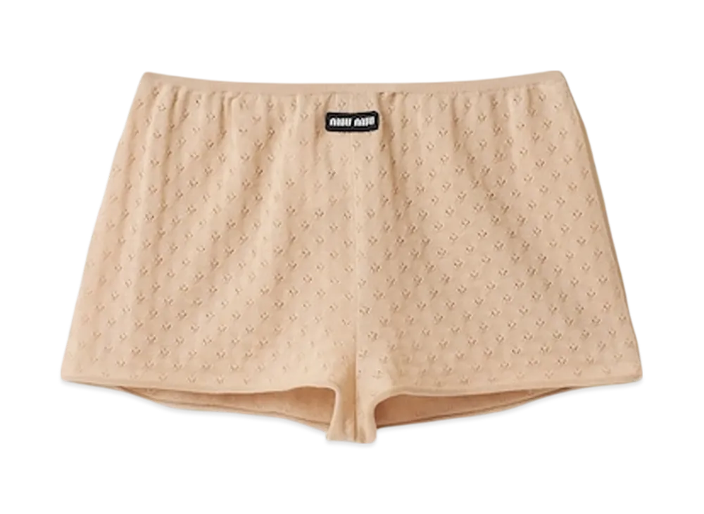 MIU MIU Women's Cashmere and Silk Shorts "Albino White"