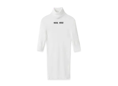 MIU MIU Women's Cotton Turtleneck Jersey "White"