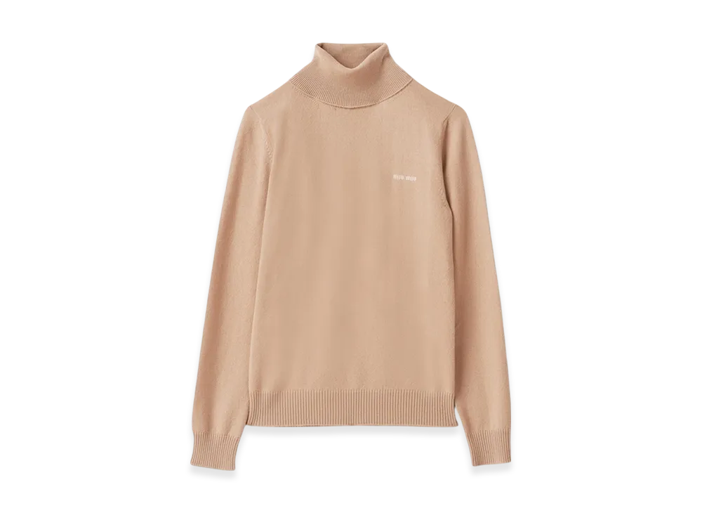 MIU MIU Women's Cashmere Turtleneck Sweater "Albino White"