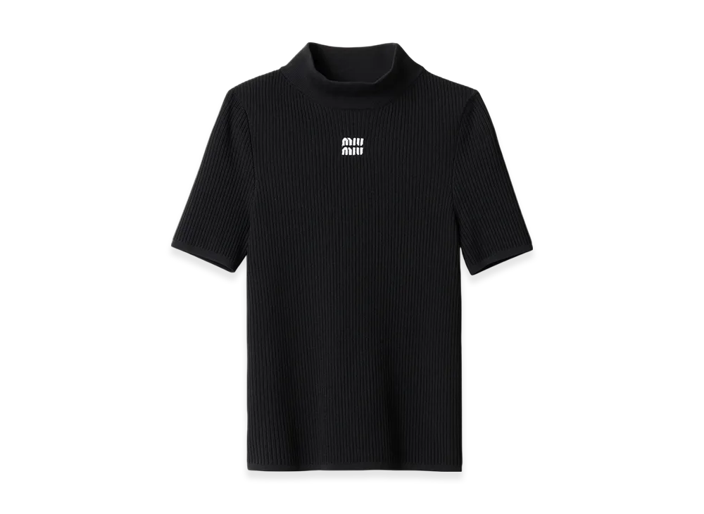 MIU MIU Viscose Turtleneck Sweater "Black"