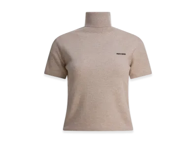 MIU MIU Women's Cashmere Turtleneck T-Shirt "Beige"