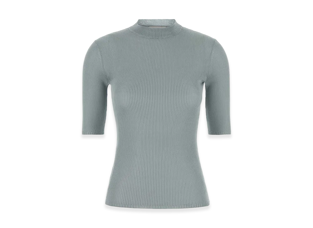 MIU MIU Women's Silk Top "Lightblue/Powder Blue"