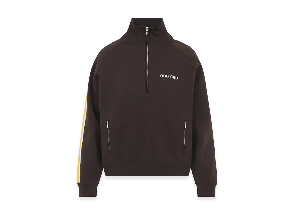 MIU MIU Women's Polyamide Turtle Neck "Brown"