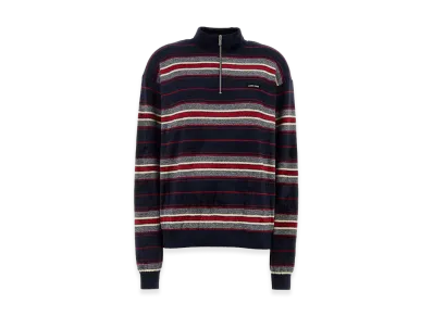 MIU MIU Women's Embroidered Chenille Sweater "Blue"