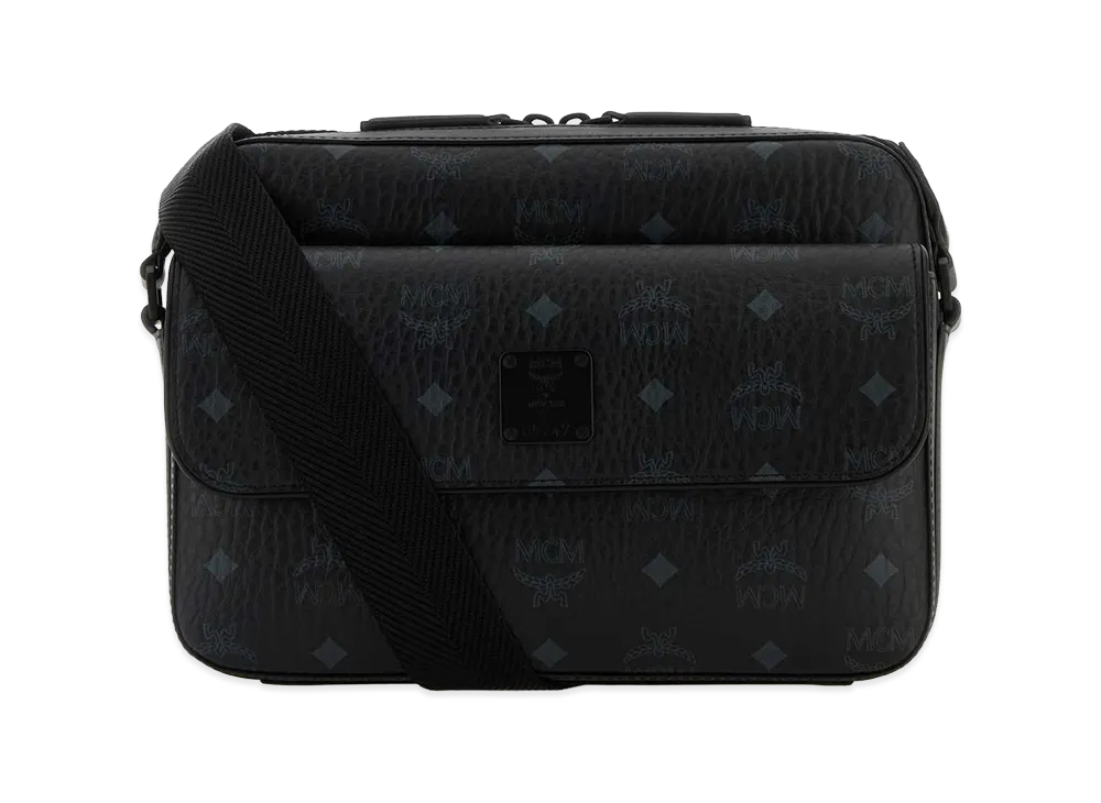 MCM Printed Canvas Aren Messenger Crossbody Bag "Black"