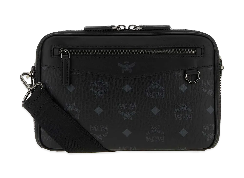 MCM Women's Printed Canvas Small Diamond Crossbody Bag "Black"