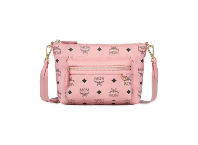 MCM Women's Printed Canvas Aren Crossbody Bag "Pink"