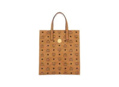 MCM Women's Printed Canvas Small Aren Shopping Bag "Brown"