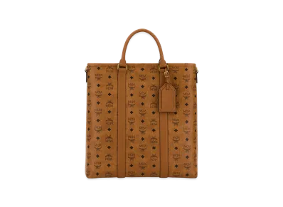 MCM Women's Printed Canvas Aren Shopping Bag "Brown"
