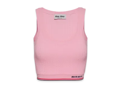 MIU MIU Women's Sleeveless Viscose Top "Pink"
