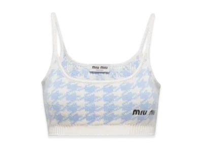 MIU MIU Women's Cashmere Top "White Astral Blue"