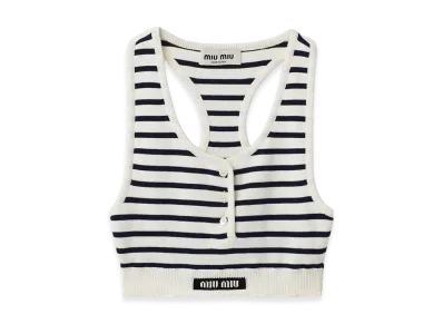 MIU MIU Cotton Top "White/Blue"