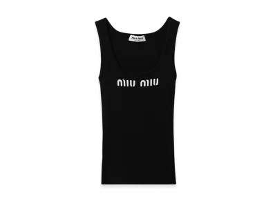 MIU MIU Women's Viscose Tank Top "Black"