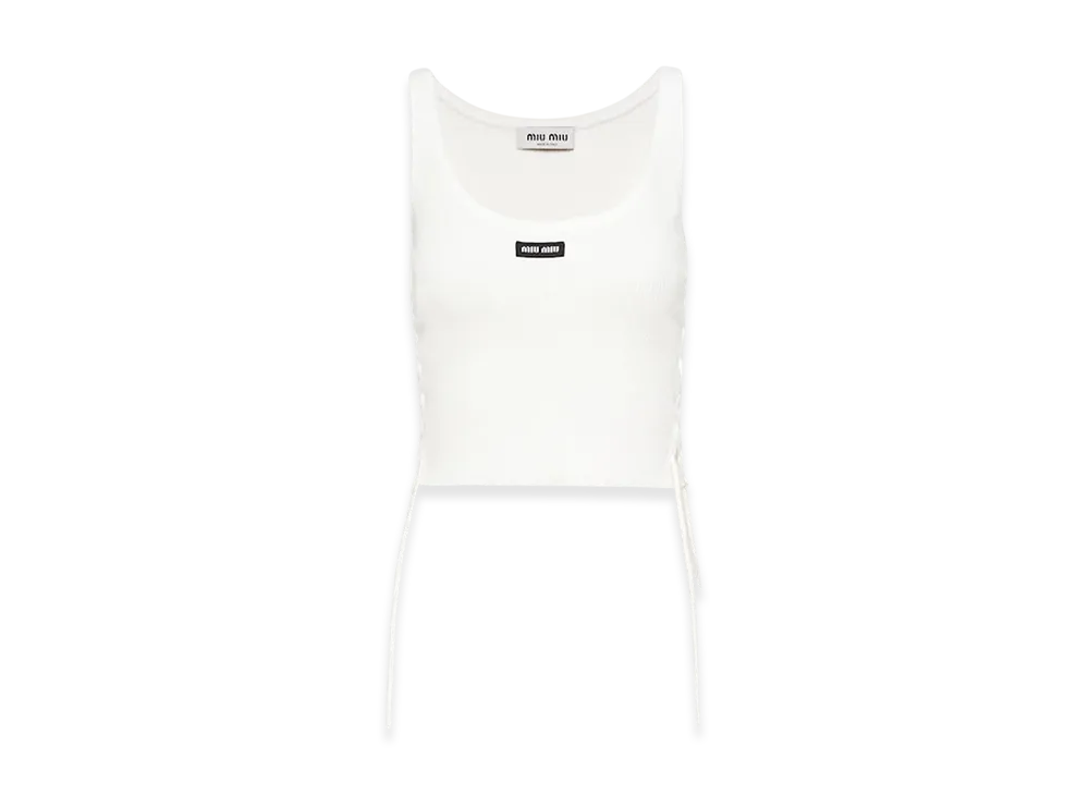 MIU MIU Women's Cotton Jersey Tank Top "White"