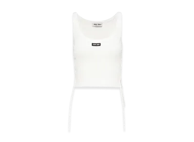 MIU MIU Women's Cotton Jersey Tank Top "White"