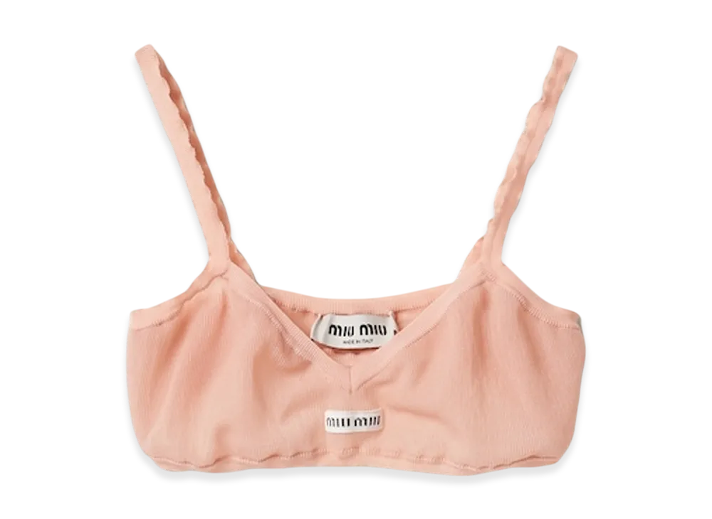 MIU MIU Women's Nylon Bra "Apricot"