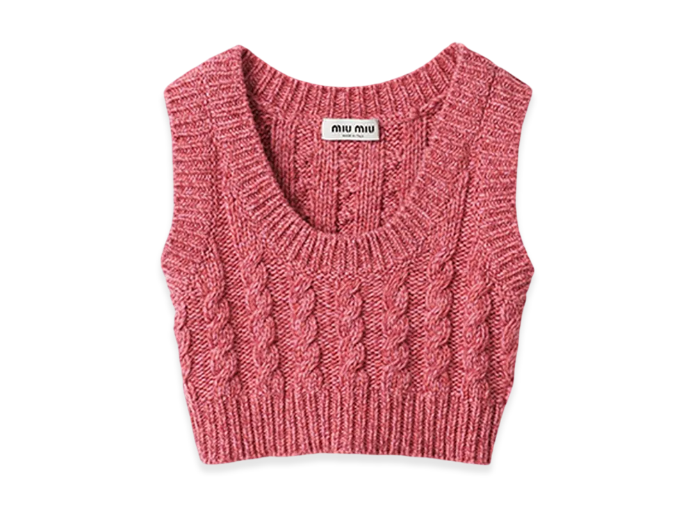MIU MIU Women's Wool and Cashmere Top "Pink"
