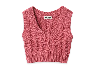 MIU MIU Women's Wool and Cashmere Top "Pink"