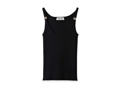 MIU MIU Women's Knit Tank Top "Black"