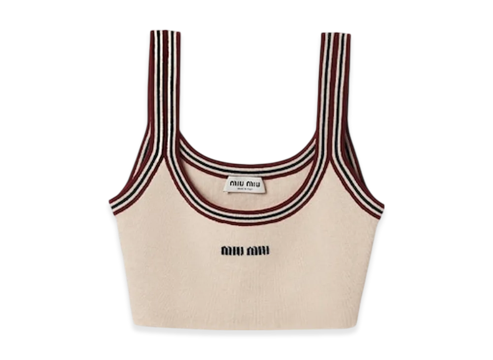 MIU MIU Women's Cashmere Tank Top "Natural"