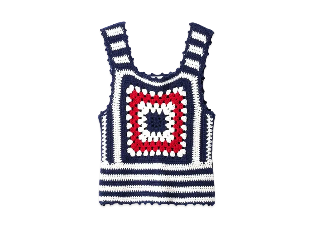 MIUMIU Crochet Cashmere Top "Navy"