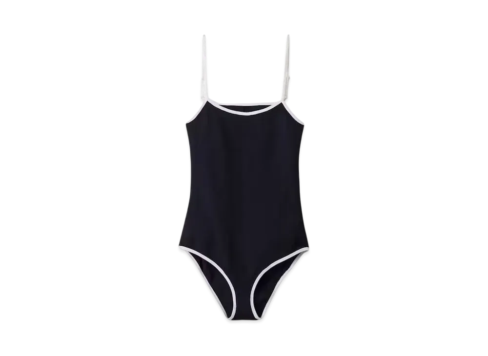 MIUMIU Women's Technical Knit Swimsuit "Navy/White"