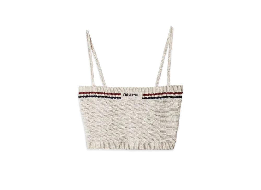 MIUMIU Women's Cotton Knit Top "Natural"