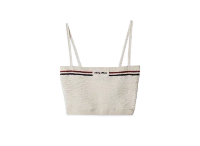 MIUMIU Women's Cotton Knit Top "Natural"
