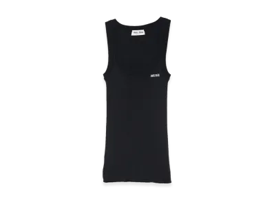 MIU MIU Women's Cotton Tank Top "Midnight Blue"