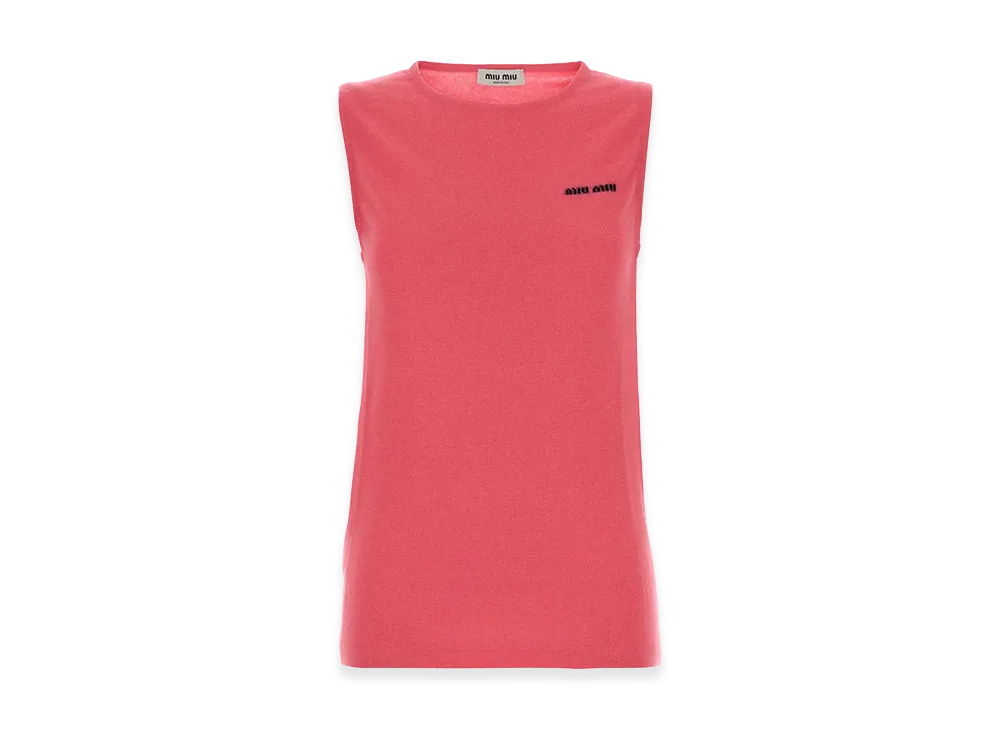 MIU MIU Women's Cashmere Blend Vest "Fluo Pink"