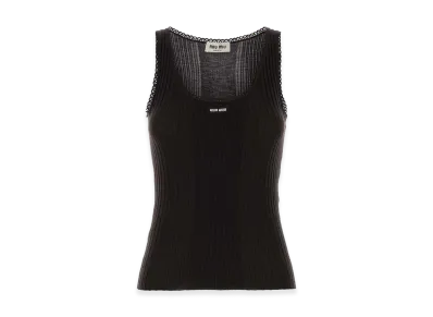 MIU MIU Women's Wool Tank Top "Dark Brown"