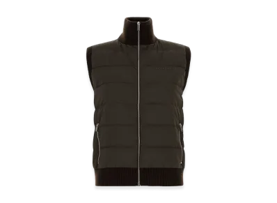 MIU MIU Women's Polyester And Cashmere Blend Vest "Chocolate Brown"